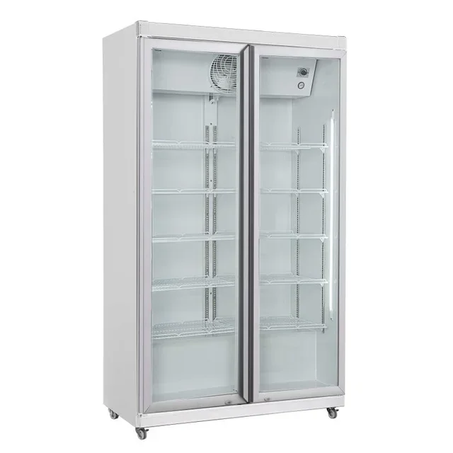 Double Glass Door Refrigerated Cabinet - 785 Liter Capacity