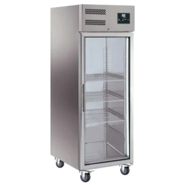Armadio Refrigerato Positivo 1 Porta Vetro Acciaio Inox 650 Litri