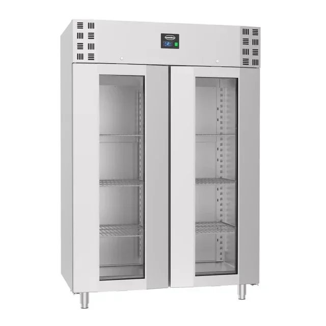 Armadio Refrigerato Positivo Acciaio Inox 1400 Litri - 2 Porte a Vetro