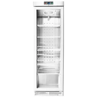 380L Glass Door Refrigerated Display Cabinet - Fan Assisted - White - Tropical Climate
