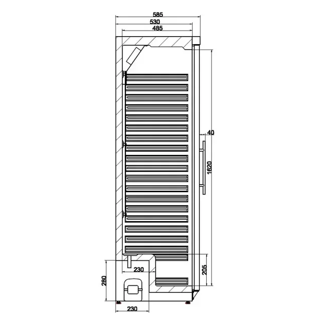 350 Litre Glass Door Refrigerated Display Cabinet - Positive Temperature