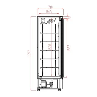Armadio Refrigerato a Porta Vetrata 1 Porta - 600 Litri