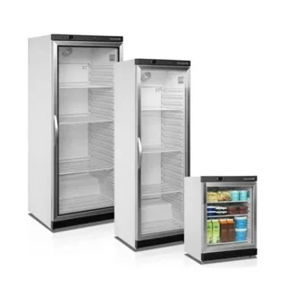 350 Litre Glass Door Upright Refrigerator Cabinet - White