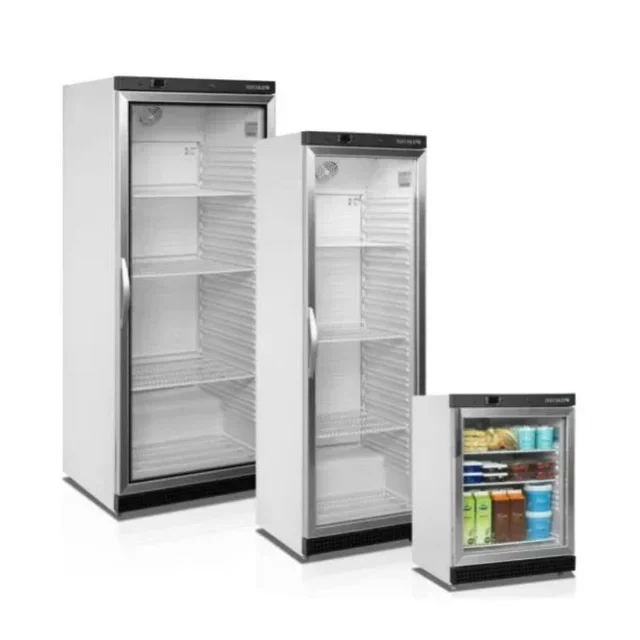350 Litre Glass Door Upright Refrigerator Cabinet - White