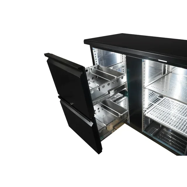 Rückbuffet-Kühlschrank 2 Türen + 2 Schubladen - Kapazität 537 Liter