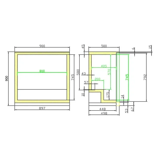 Back Bar Refrigerator 2 Sliding Doors 198L - Positive Cooling