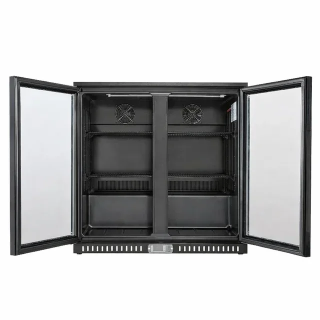 Frigorífico Barra Trasera 2 Puertas de Cristal 209 Litros - Batientes