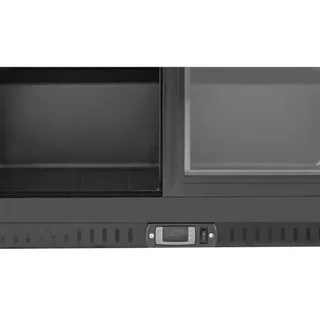 Refrigerador de Bar Traseiro 2 Portas de Correr de Vidro Interior Preto 212 Litros