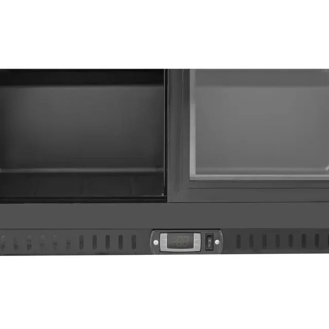 Refrigerador de Bar Traseiro 2 Portas de Correr de Vidro Interior Preto 212 Litros