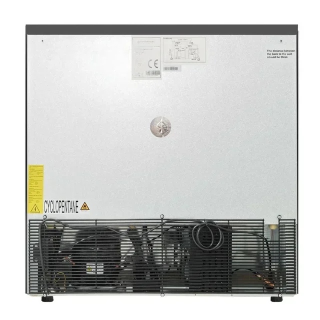 Refrigerador de Bar Traseiro 2 Portas de Correr de Vidro Interior Preto 212 Litros