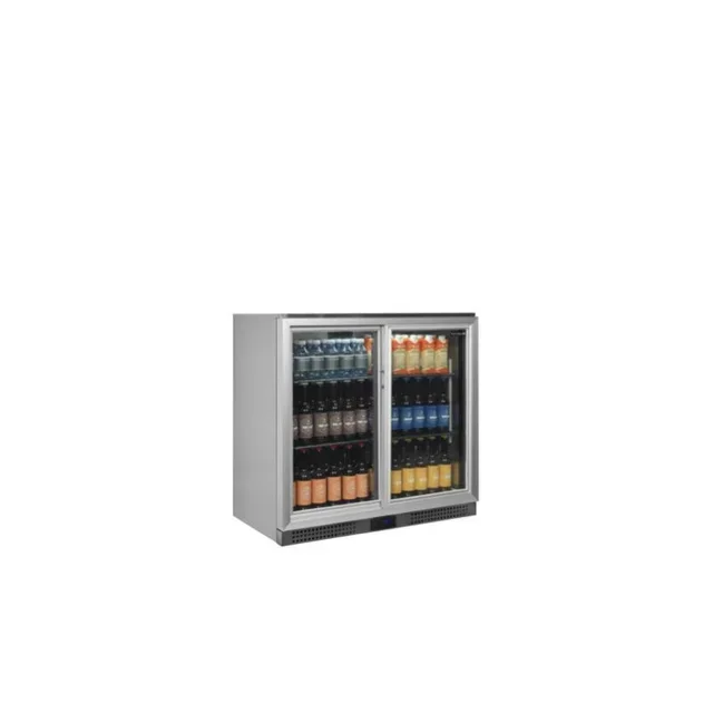 Mostrador Trasero Bar Refrigerado 2 Puertas Correderas de Cristal 191 Litros