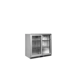 Balcão Traseiro de Bar Refrigerado 2 Portas de Vidro Deslizantes 191 Litros