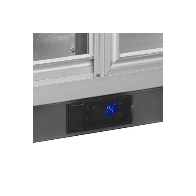 Balcão Traseiro de Bar Refrigerado 2 Portas de Vidro Deslizantes 191 Litros