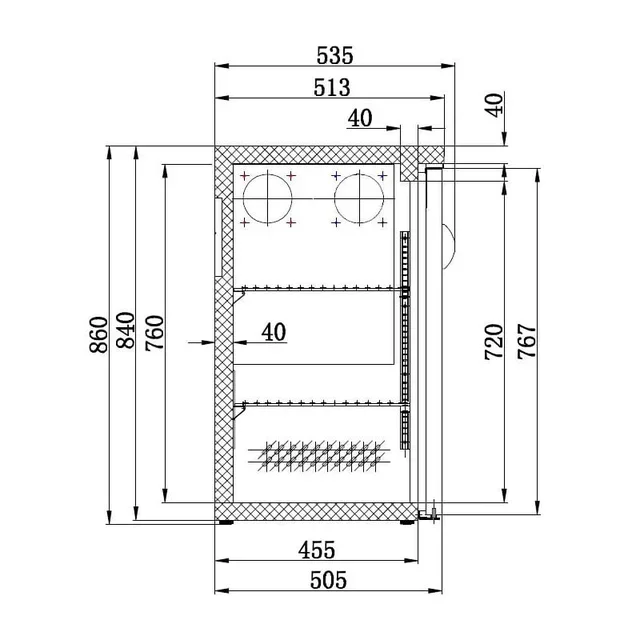 Arrière-Bar Réfrigéré 3 Portes 537 Litres