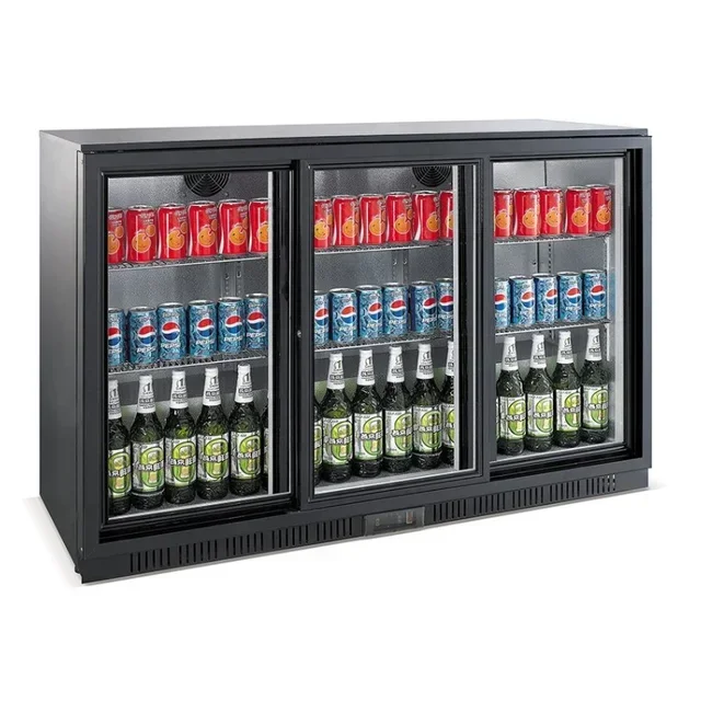 Back Bar Refrigerator 3 Sliding Doors - 320 Liter Capacity