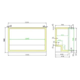 Hinterbar-Kühlschrank 3 Schwingtüren - Kapazität 298 Liter