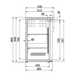Balcão Refrigerado Traseiro 3 Portas de Vidro - 537 Litros - Batentes