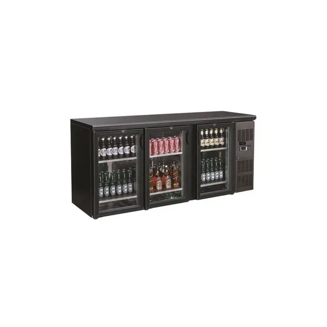 Arrière-Bar Réfrigéré 3 Portes Vitrées 537 Litres - Froid Positif