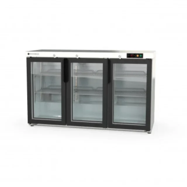 Back Bar Refrigerator 3 Glass Swing Doors 307 Liters