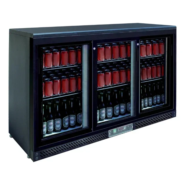 Frigorífico de Barra Trasera 3 Puertas Correderas de Cristal 330 Litros