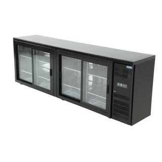 Retro Bancone Refrigerato 4 Ante Scorrevoli in Vetro 698 Litri