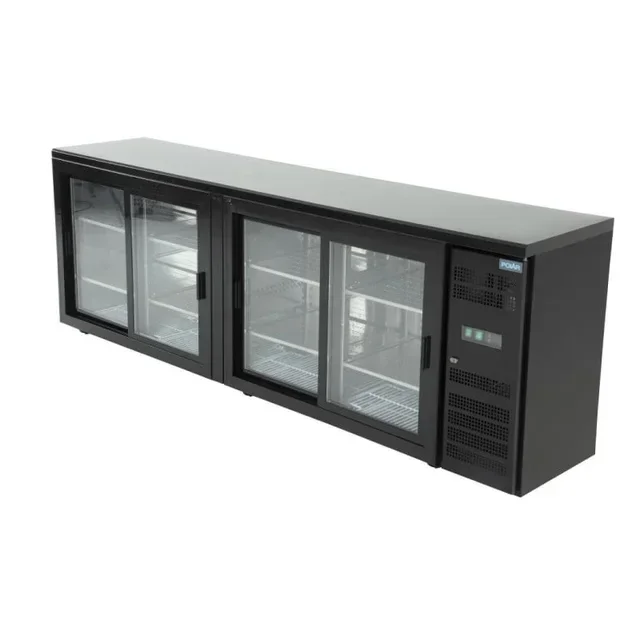 Retro Bancone Refrigerato 4 Ante Scorrevoli in Vetro 698 Litri