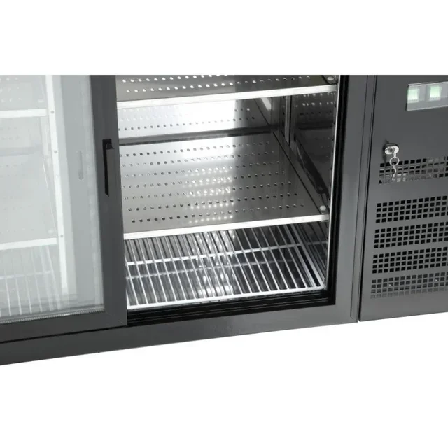 Retro Bancone Refrigerato 4 Ante Scorrevoli in Vetro 698 Litri