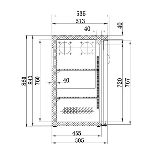Hinterbar-Kühlschrank 2 Glastüren 350 Liter