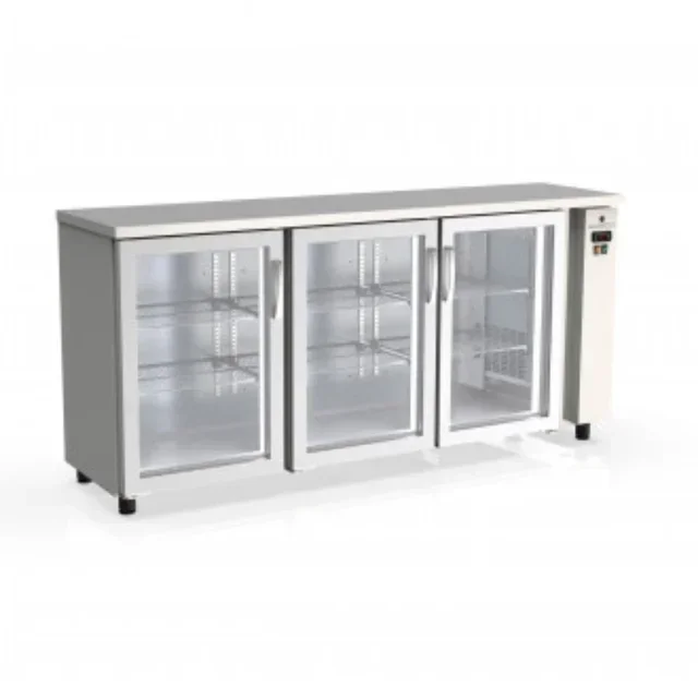 Arrière-Bar Réfrigéré Professionnel 3 Portes Vitrées Battantes - Capacité 490 Litres