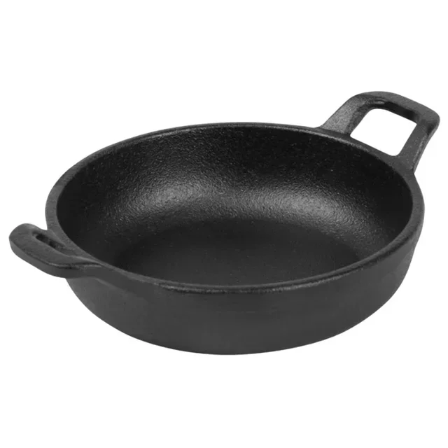 Round Cast Iron Pan with Handles - 12 cm Diameter