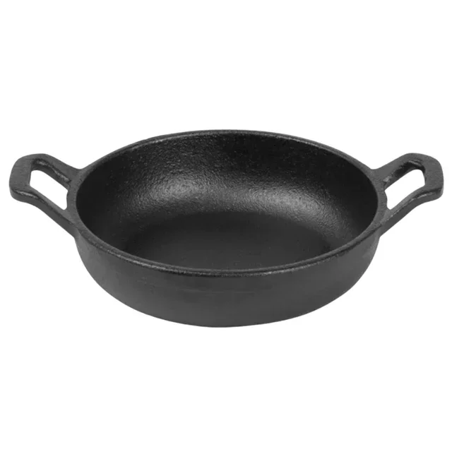 Round Cast Iron Pan with Handles - 12 cm Diameter