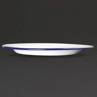 Flat Enamelled Steel Plate 24.5 cm - Set of 6 Pieces