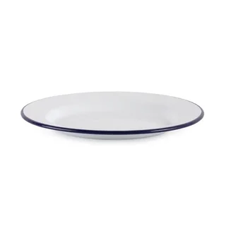 Flat Enamelled Steel Plate 24.5 cm - Set of 6 Pieces