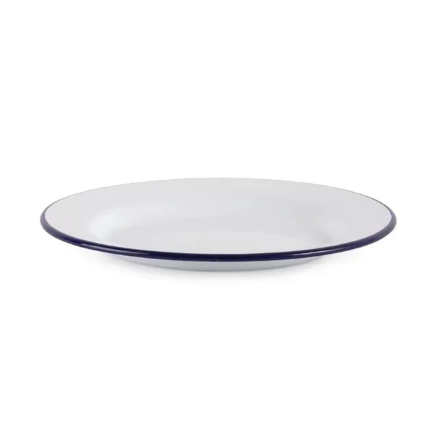 Flat Enamelled Steel Plate 24.5 cm - Set of 6 Pieces