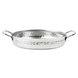 Assiette de Présentation en Acier Inoxydable Martelé Ø 18 cm pour Table