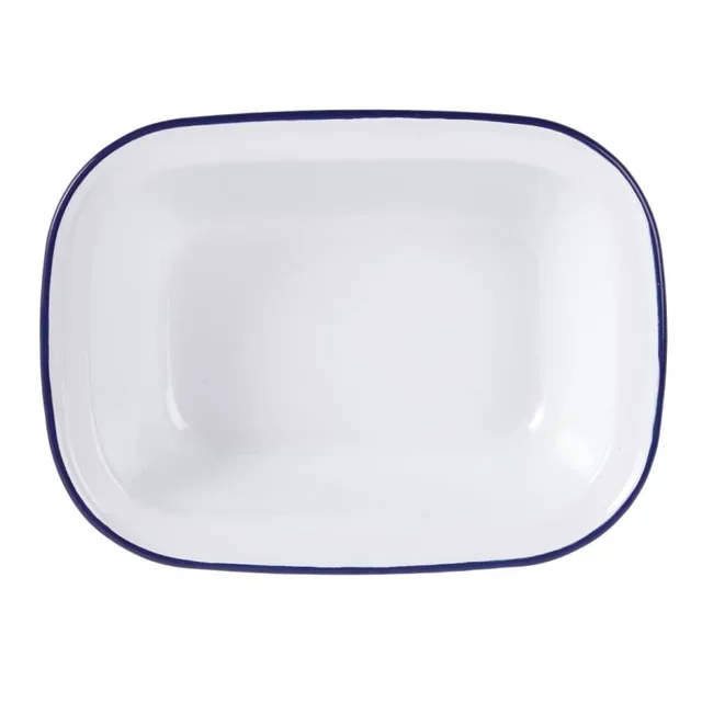 Rectangular Enamelled Steel Plate 180x130x40 mm - Pack of 6