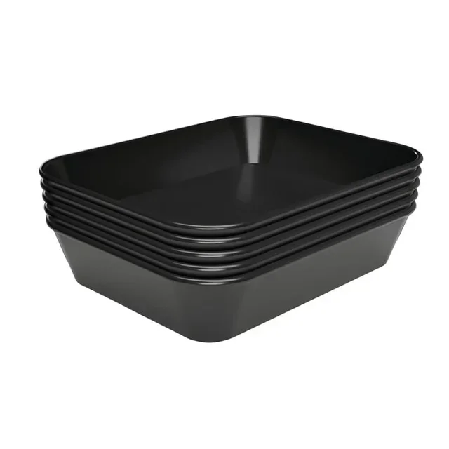 Melamine Serving Tray Black - 150 x 190 x 40 mm - Set of 5