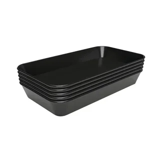 Melamine Serving Plate Black - 160 x 290 x 17 mm - Set of 5