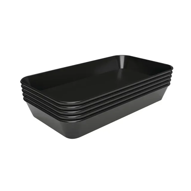 Melamine Serving Plate Black - 160 x 290 x 17 mm - Set of 5