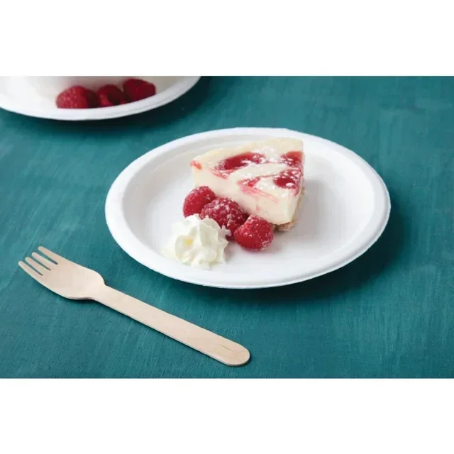 Umweltfreundliche Teller aus Zuckerrohrbagasse Ø18 cm - 50 Stück