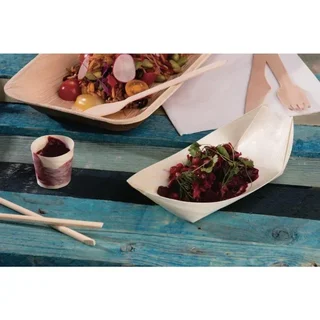 Einweg-Teller Ökologisch 25 cm - 100 Stück - Pappelblatt Material