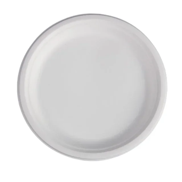 Piatti Rotondi Ecologici in Bagassa di Canna da Zucchero - Diametro 26 cm - Confezione da 50 Unità