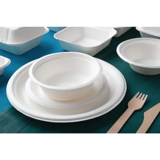 Eco-Friendly Disposable Plates 26 cm - Pack of 50 Biodegradable Bagasse