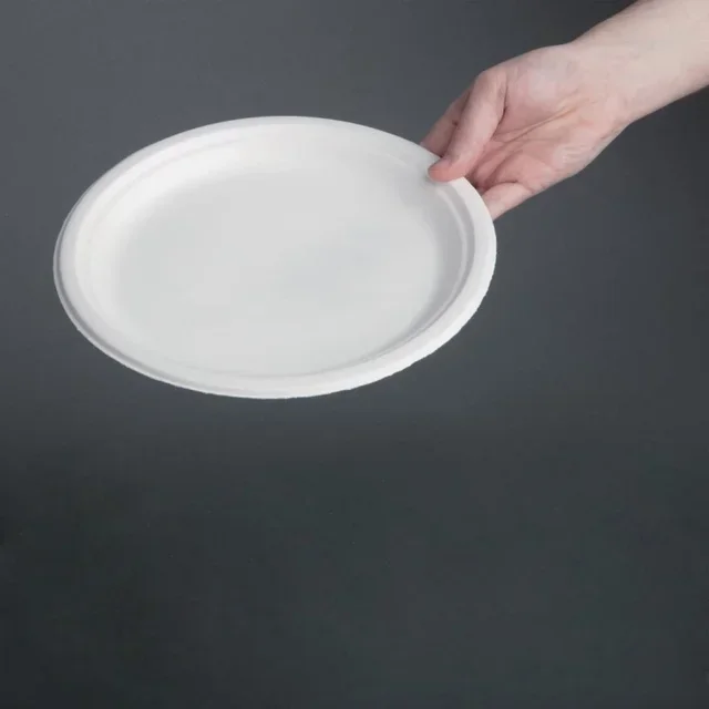 Eco-Friendly Disposable Plates 26 cm - Pack of 50 Biodegradable Bagasse