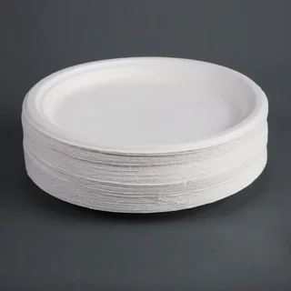 Eco-Friendly Disposable Plates 26 cm - Pack of 50 Biodegradable Bagasse