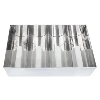 Contenitore Portaposate in Acciaio Inox - 4 Scomparti Separati