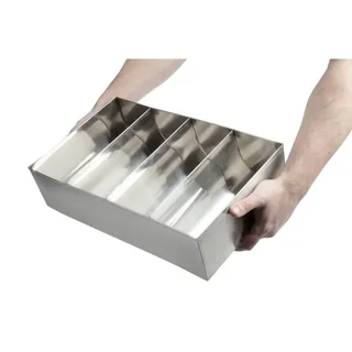 Contenitore Portaposate in Acciaio Inox - 4 Scomparti Separati