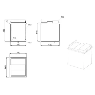 Built-in Ice Bin Stainless Steel 380x446 mm - Professional Refrigeration