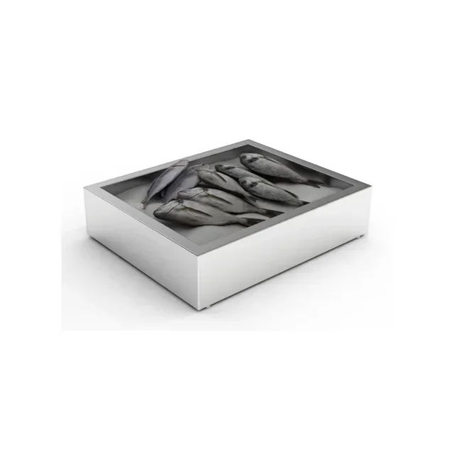 Crushed Ice Gastronorm Container 2/1 - Stainless Steel Bin for Crushed Ice