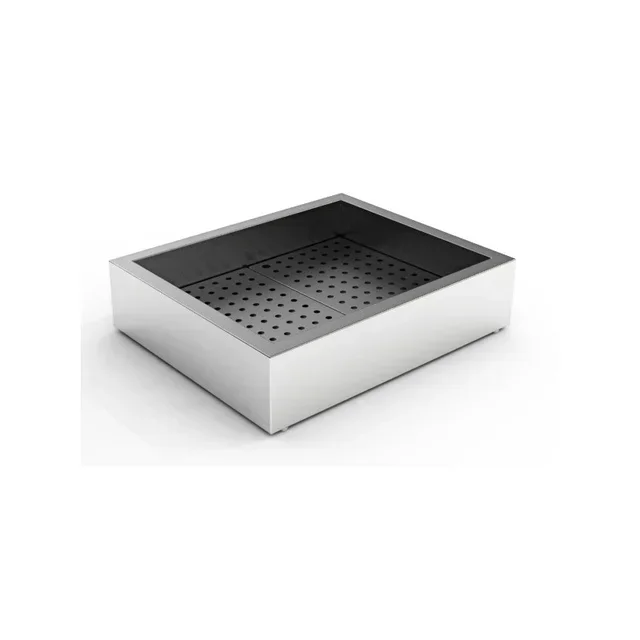 Crushed Ice Gastronorm Container 2/1 - Stainless Steel Bin for Crushed Ice